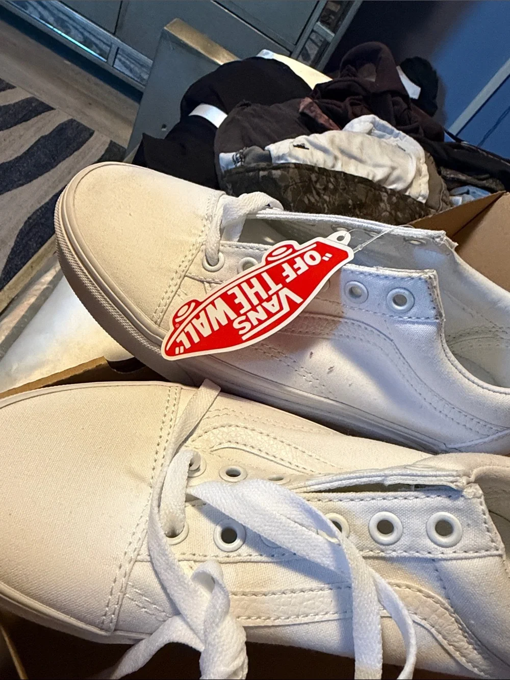 Vans all white